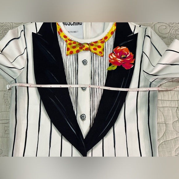 NWT Rare MOSCHINO Couture Trompe L'oeil Tuxedo Suit Dress Sz 6 Minor Flaw - Picture 8 of 13